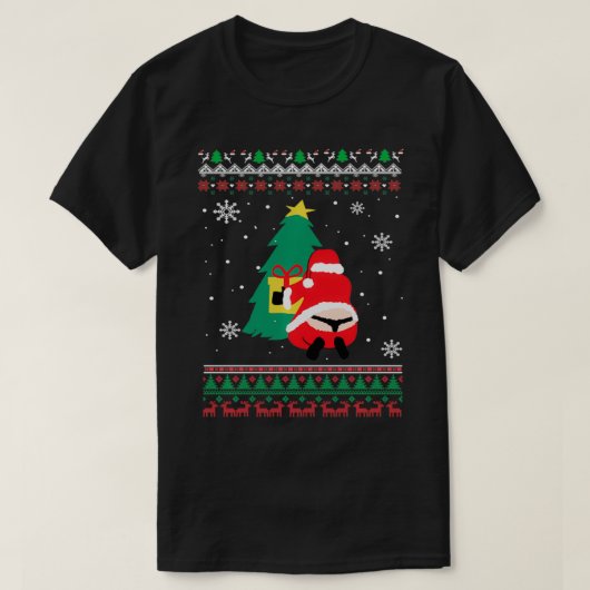 Funny Adult Santa's Whale Schwanz Thongs Ugly Chri T-Shirt (Design vorne)
