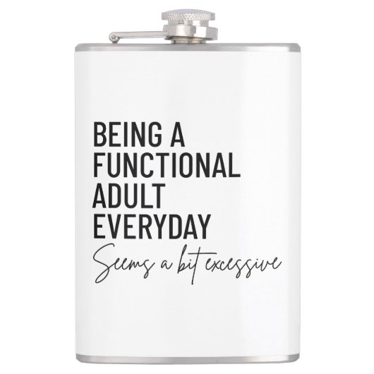 Funny Adulting Flask Flachmann (Vorderseite)