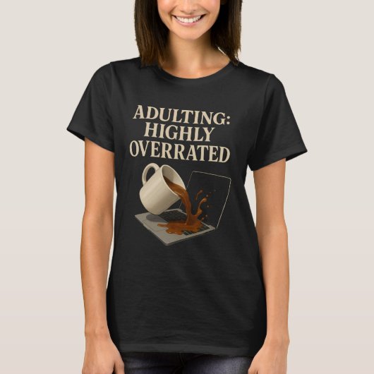 Funny adulting Highly Overrated Coffee Chaos Graph T-Shirt (Vorderseite)