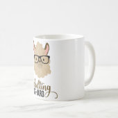 Funny Adulting ist harter Hipster Llama Kaffeetasse (VorderseiteRechts)