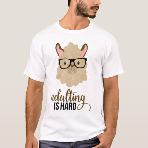 Funny Adulting ist harter Hipster Llama T-Shirt