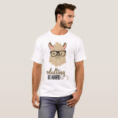 Funny Adulting ist harter Hipster Llama T-Shirt (Vorne ganz)