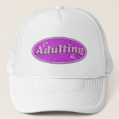 Funny Adulting Retro Decal Nostalgie Truckerkappe (Vorderseite)