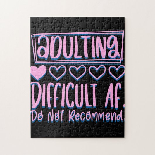 Funny Adulting Schwieriges AF würde nicht empfohle Puzzle (Vertikal)