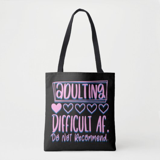 Funny Adulting Schwieriges AF würde nicht empfohle Tasche (Vorderseite)
