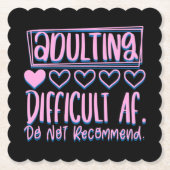Funny Adulting Schwieriges AF würde nicht empfohle Untersetzer (Vorderseite)