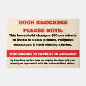Funny Advance Fee Door Knocker Please Note Warning Fußmatte (Vorderseite)