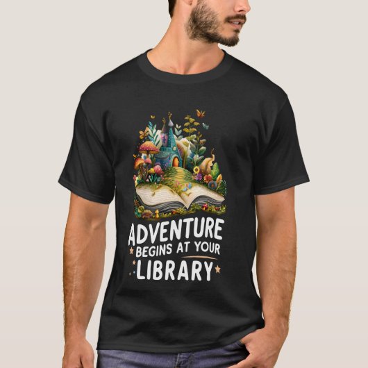 Funny Adventure fängt an bei Your Library Reading  T-Shirt (Vorderseite)