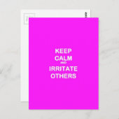 FUNNY ADVICE BEHALTE CALM IRRITATE ANDERE LAUGHS W POSTKARTE (Vorne/Hinten)