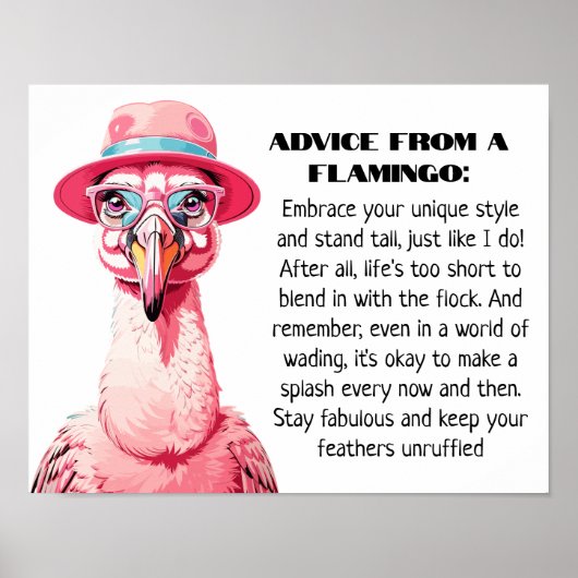 Funny Advice von A Flamingo Poster (Vorne)