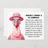 Funny Advice von A Flamingo Postkarte (Vorne/Hinten)