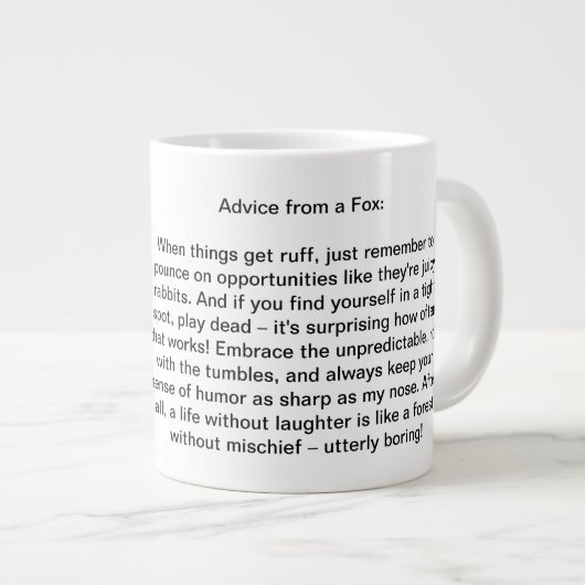 Funny Advisor from a Fox Jumbo-Tasse (Vorderseite Rechts)