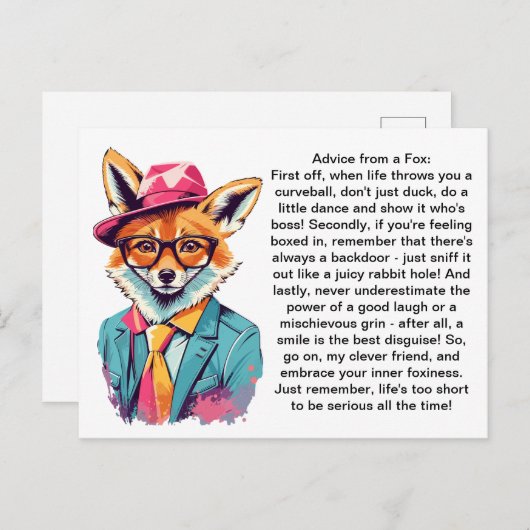 Funny Advisor from a Fox Postkarte (Vorne/Hinten)