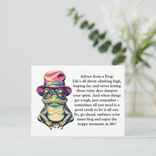 Funny Advisor from a Frog Postkarte (Stehend Vorderseite)