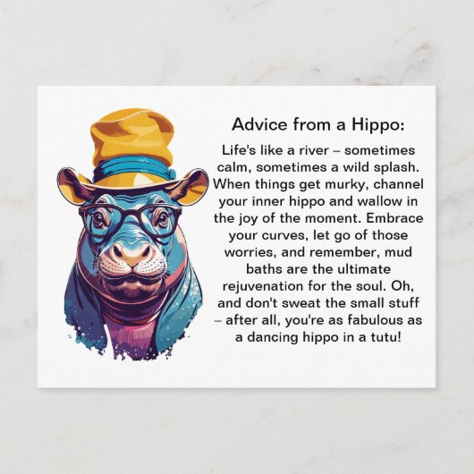 Funny Advisor from a Hippo Postkarte (Vorderseite)