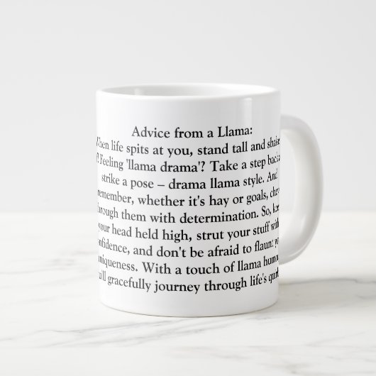 Funny Advisor from a Llama Jumbo-Tasse (Vorderseite Rechts)