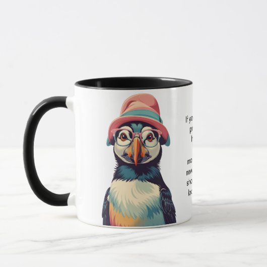 Funny Advisor from a Puffin Tasse (Links)
