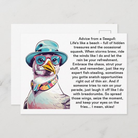 Funny Advisor from a Seagull Postkarte (Vorne/Hinten)