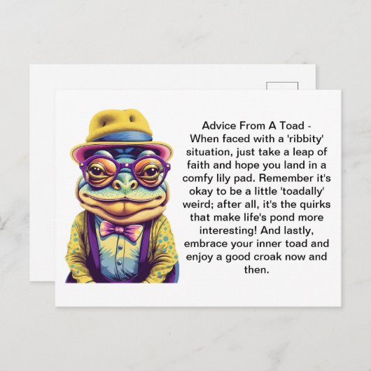 Funny Advisor from a Toad Postkarte (Vorne/Hinten)