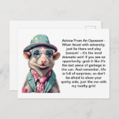 Funny Advisor from an Opossum Postkarte (Vorne/Hinten)