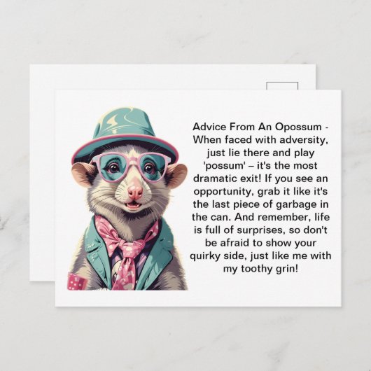 Funny Advisor from an Opossum Postkarte (Vorne/Hinten)