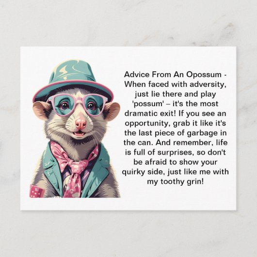 Funny Advisor from an Opossum Postkarte (Vorderseite)