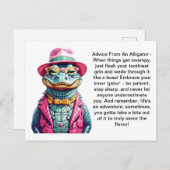 Funny Advisor von einem Alligator Postkarte (Vorne/Hinten)