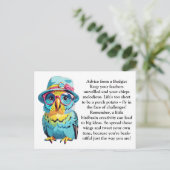 Funny Advisor von einem Budgie Postkarte (Stehend Vorderseite)