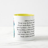 Funny Advisor von einem Budgie Tasse (Zentrum)