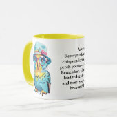 Funny Advisor von einem Budgie Tasse (Vorderseite Links)