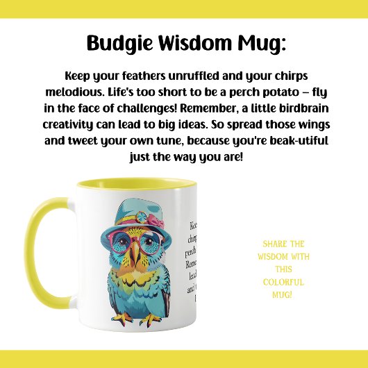 Funny Advisor von einem Budgie Tasse
