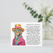 Funny Advisor von einem Leopard Postkarte (Stehend Vorderseite)