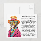 Funny Advisor von einem Leopard Postkarte (Vorne/Hinten)