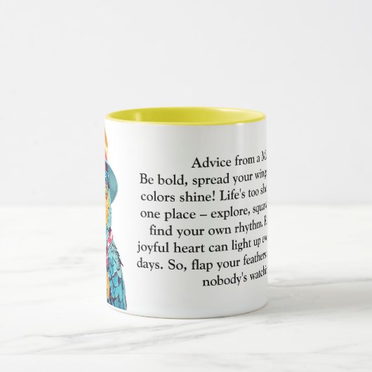 Funny Advisor von einem Macaw Tasse (Zentrum)