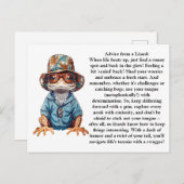 Funny Advisor von einer Lizard Postkarte (Vorne/Hinten)