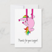 Funny Aerial Silks Unicorn Danke Karte (Vorderseite)