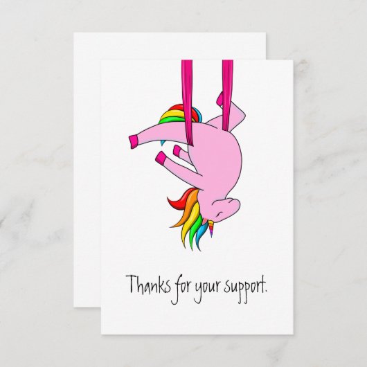 Funny Aerial Silks Unicorn Danke Karte (Vorne/Hinten)
