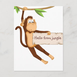 Funny Affe hält Ihren Text Postkarte