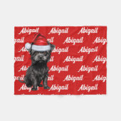 Funny Affenpinscher Dog Name Gemustert Weihnachten Fleecedecke (Vorderseite (Horizontal))