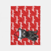 Funny Affenpinscher Dog Name Gemustert Weihnachten Fleecedecke (Vorderseite)