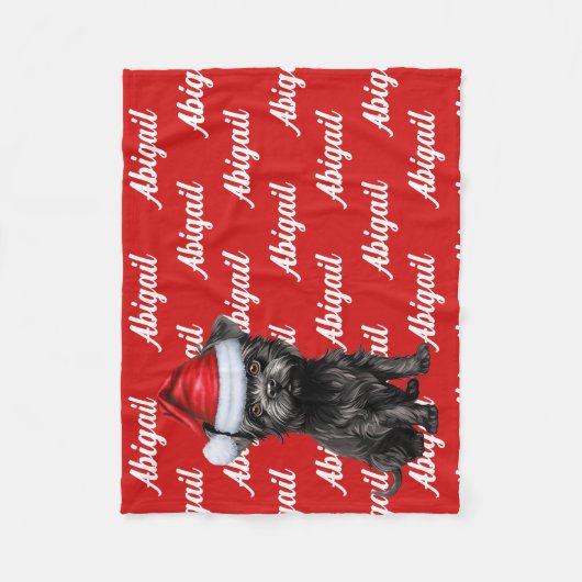 Funny Affenpinscher Dog Name Gemustert Weihnachten Fleecedecke (Vorderseite)