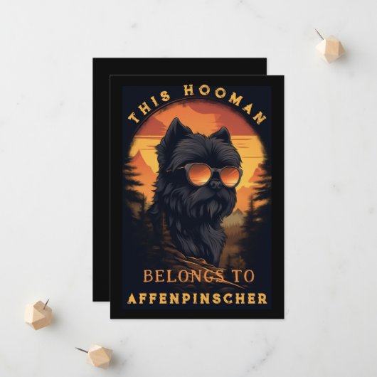 Funny Affenpinscher Dog Parent Personalisiert Ankündigung (Vorderseite/Rückseite Beispiel)