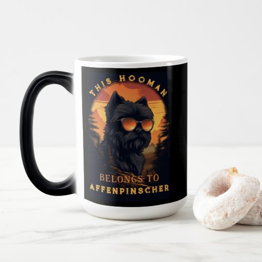 Funny Affenpinscher Dog Parent Personalisiert Verwandlungstasse (Mit Donut)