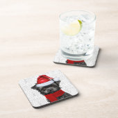 Funny Affenpinscher Dog Woof Word Art Holiday Getränkeuntersetzer (Rechte Seite)