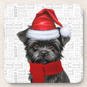 Funny Affenpinscher Dog Woof Word Art Holiday Getränkeuntersetzer (Vorderseite)