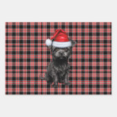 Funny Affenpinscher Weihnachtsgeburt Kariert Geschenkpapier Set (Vorderseite)