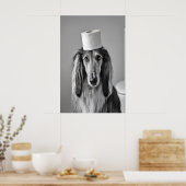 Funny Afghan Hound Bathroom Print, Toilet Paper Poster (Küche)