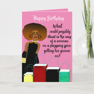 Funny African American Female Birthday Card Dankeskarte