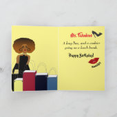 Funny African American Female Birthday Card Dankeskarte (Innenseite)