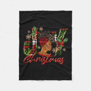 Funny African American Freude Weihnachten Schwarze Fleecedecke